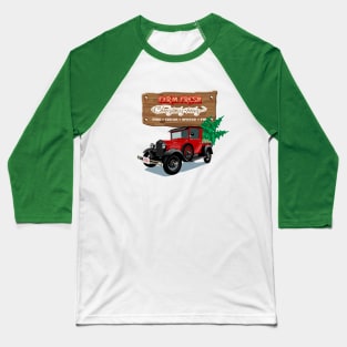 Farm Fresh Christmas Trees retro poster Baseball T-Shirt